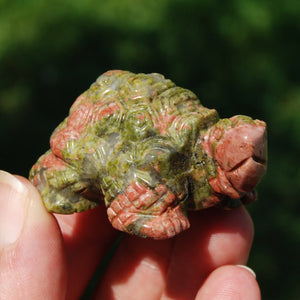 Unakite Carved Crystal Turtle