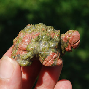 Unakite Carved Crystal Turtle