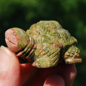 Unakite Carved Crystal Turtle