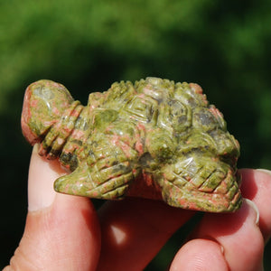 Unakite Carved Crystal Turtle