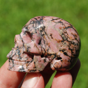 Rhodonite Carved Crystal Skull