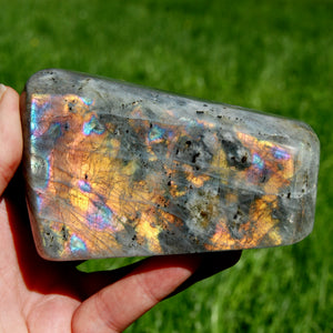 1.3lb Large Rainbow Spectrolite Labradorite Crystal Freeform Tower