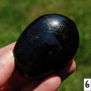 Black Tourmaline Crystal Palm Stone