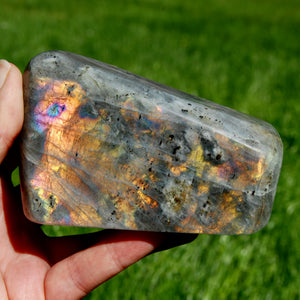 1.3lb Large Rainbow Spectrolite Labradorite Crystal Freeform Tower