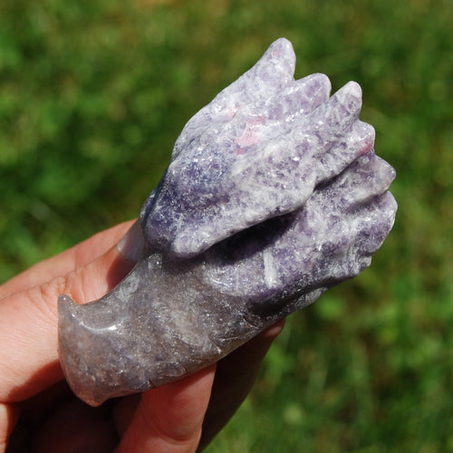 Unicorn Stone Lepidolite Crystal Dragon Skull