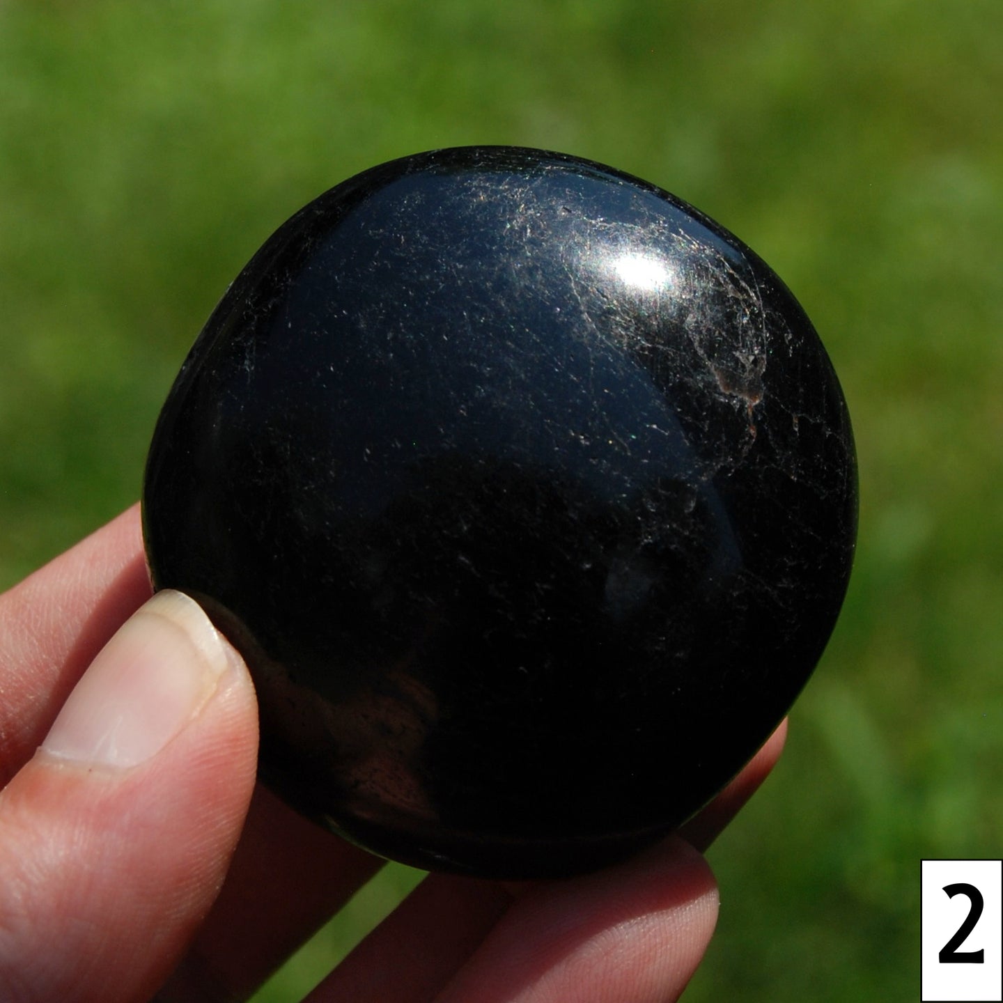 Black Tourmaline Crystal Palm Stone