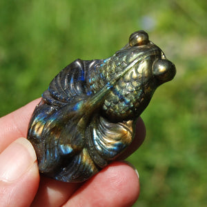 Labradorite Carved Crystal Goldfish