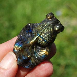 Labradorite Carved Crystal Goldfish