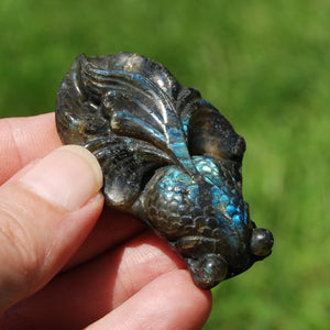 Labradorite Carved Crystal Goldfish