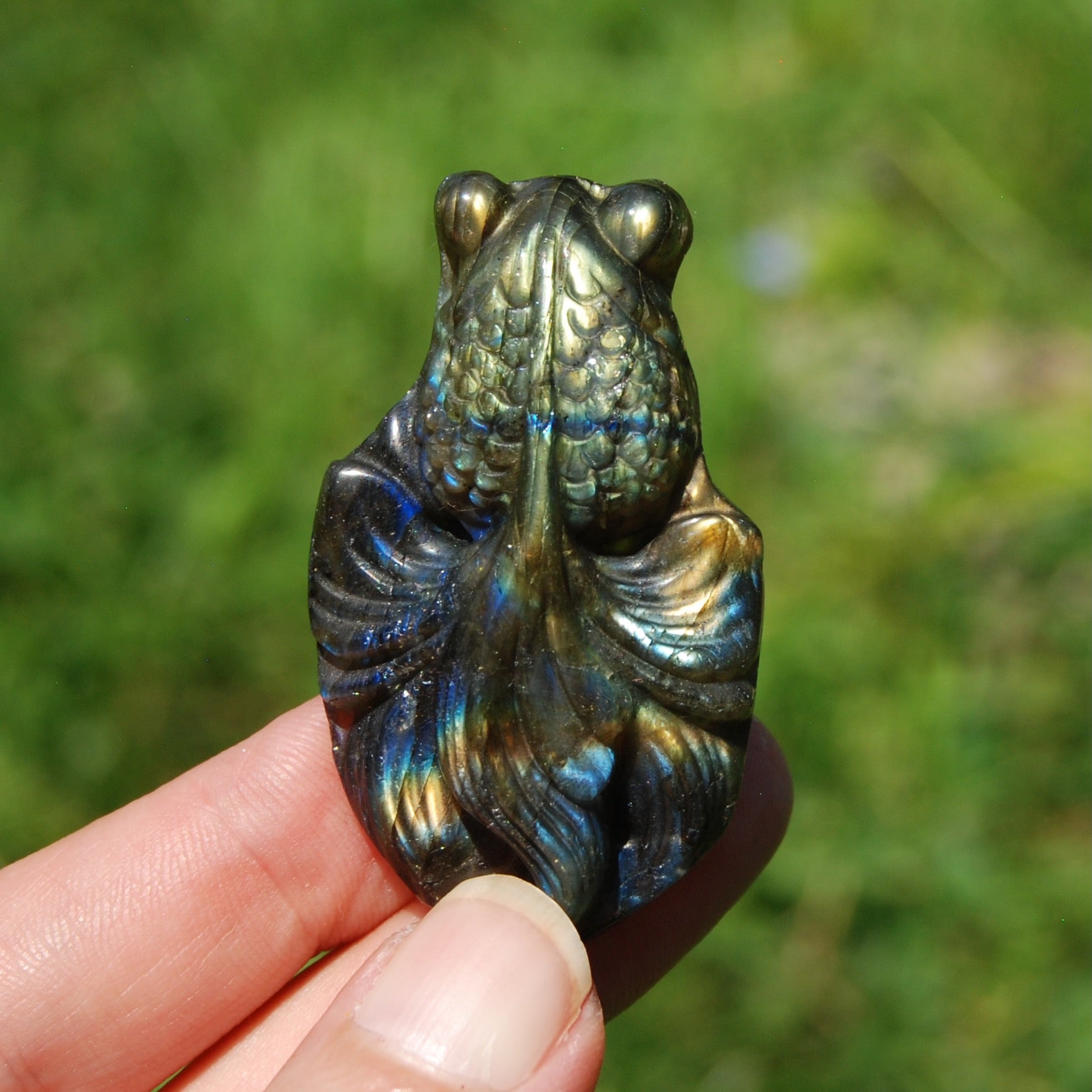 Labradorite Carved Crystal Goldfish