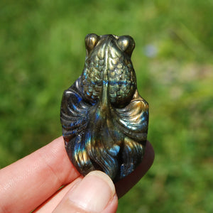 Labradorite Carved Crystal Goldfish