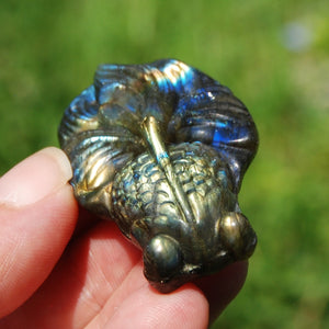 Labradorite Carved Crystal Goldfish