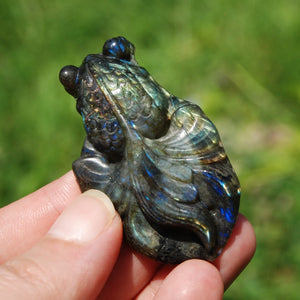 Purple Labradorite Carved Crystal Goldfish