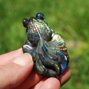 Purple Labradorite Carved Crystal Goldfish