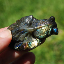 Load image into Gallery viewer, Purple Labradorite Carved Crystal Goldfish
