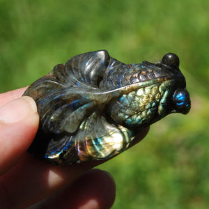 Purple Labradorite Carved Crystal Goldfish