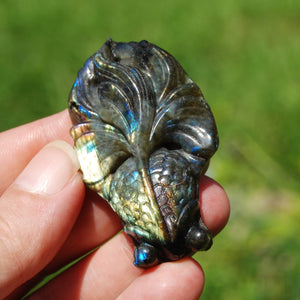 Purple Labradorite Carved Crystal Goldfish