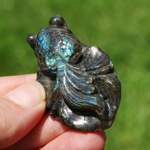 Labradorite Carved Crystal Goldfish