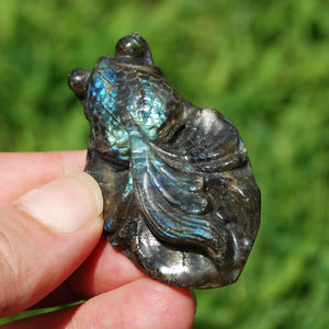 Labradorite Carved Crystal Goldfish