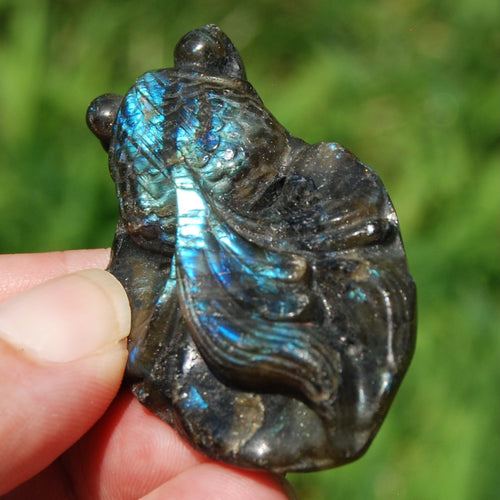 Labradorite Carved Crystal Goldfish