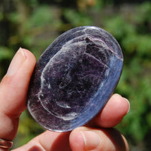 Load image into Gallery viewer, Gem Lepidolite Crystal Palm Stone
