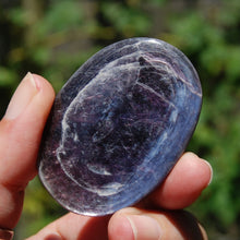 Load image into Gallery viewer, Gem Lepidolite Crystal Palm Stone
