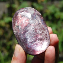 Load image into Gallery viewer, Gem Lepidolite Crystal Palm Stone
