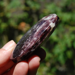 Gem Lepidolite Crystal Palm Stone