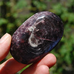 Gem Lepidolite Crystal Palm Stone
