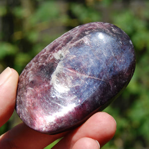 Gem Lepidolite Crystal Palm Stone