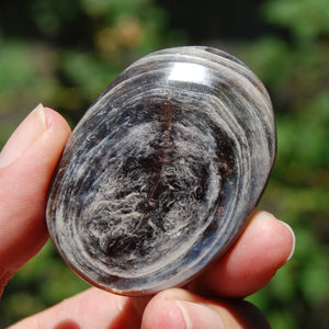 Gem Lepidolite Crystal Palm Stone