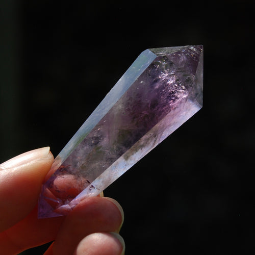 DT Smoky Amethyst Quartz Crystal Polished Point, Double Terminated