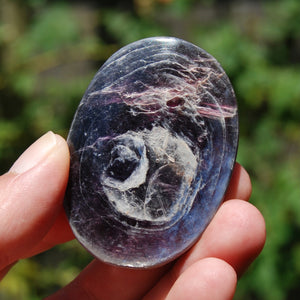 Gem Lepidolite Crystal Palm Stone