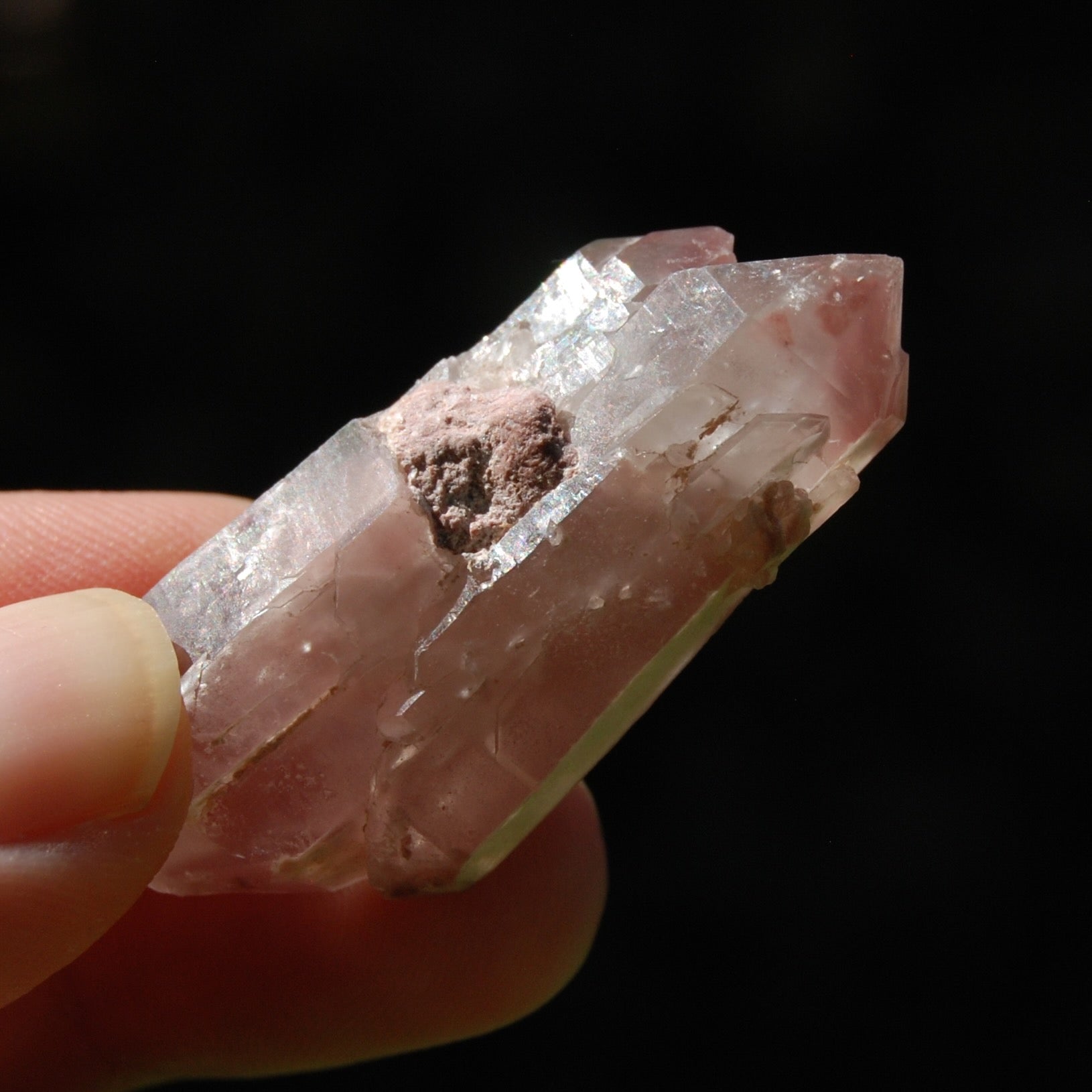 DT ET Tantric Triplet Pink Lithium Lemurian Quartz Crystal Starbrary Cathedral, Brazil