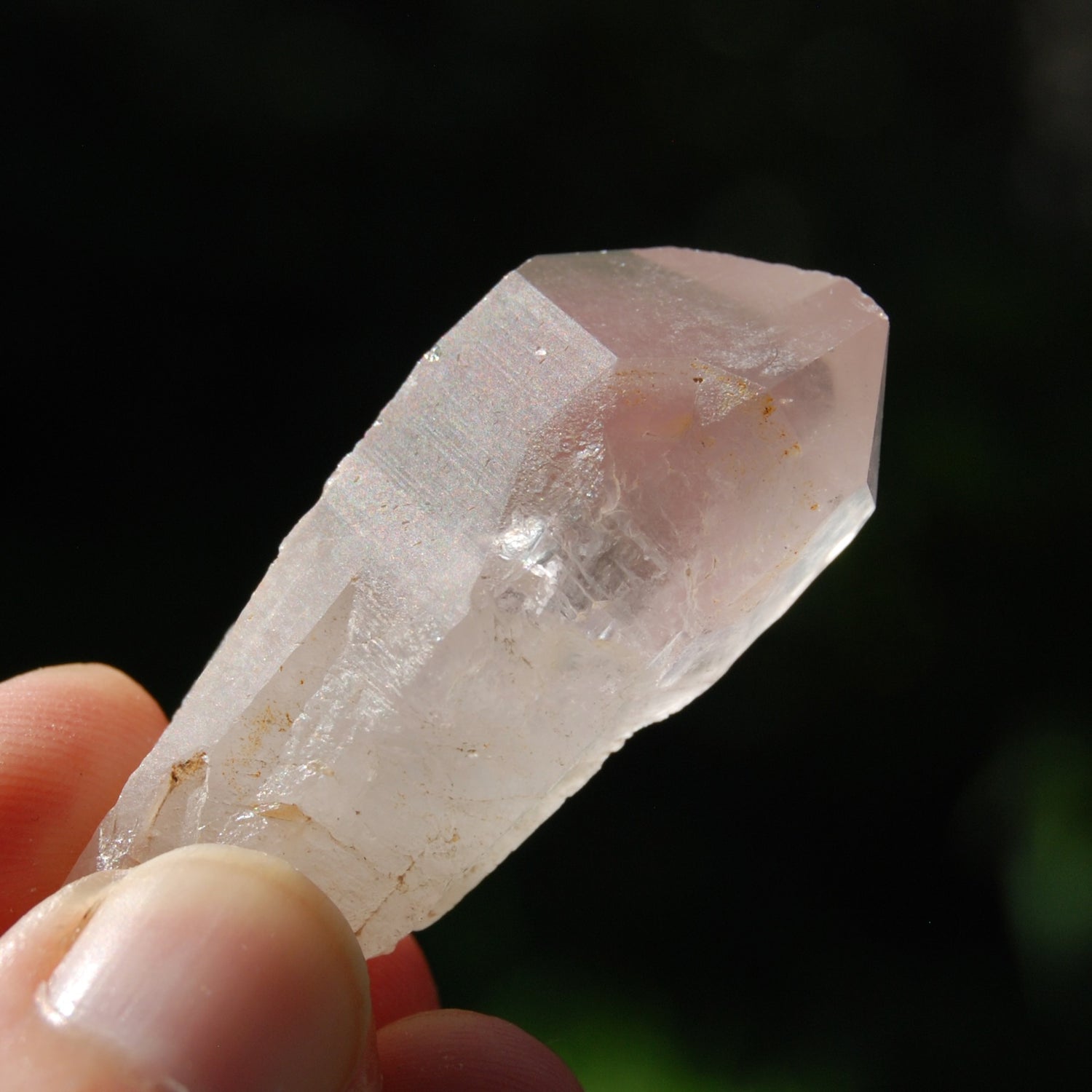 Phantom Pyramid Pink Lithium Lemurian Quartz Crystal