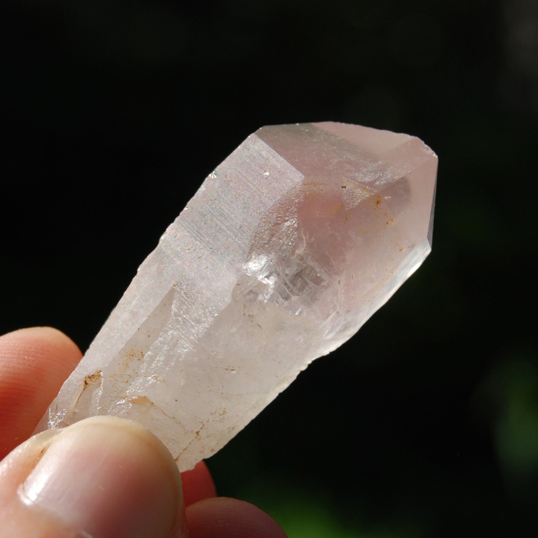 Phantom Pyramid Pink Lithium Lemurian Quartz Crystal