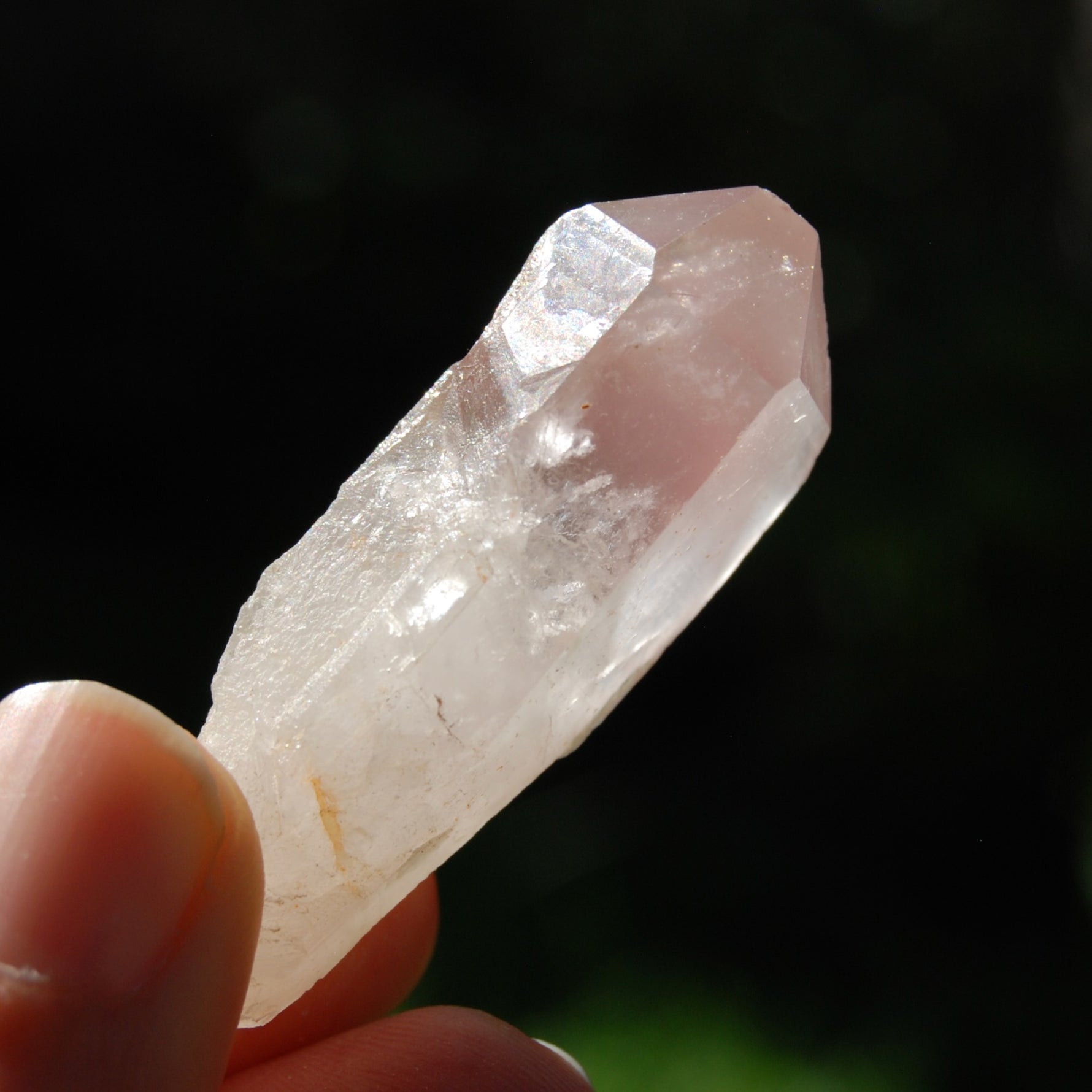 Phantom Pyramid Pink Lithium Lemurian Quartz Crystal