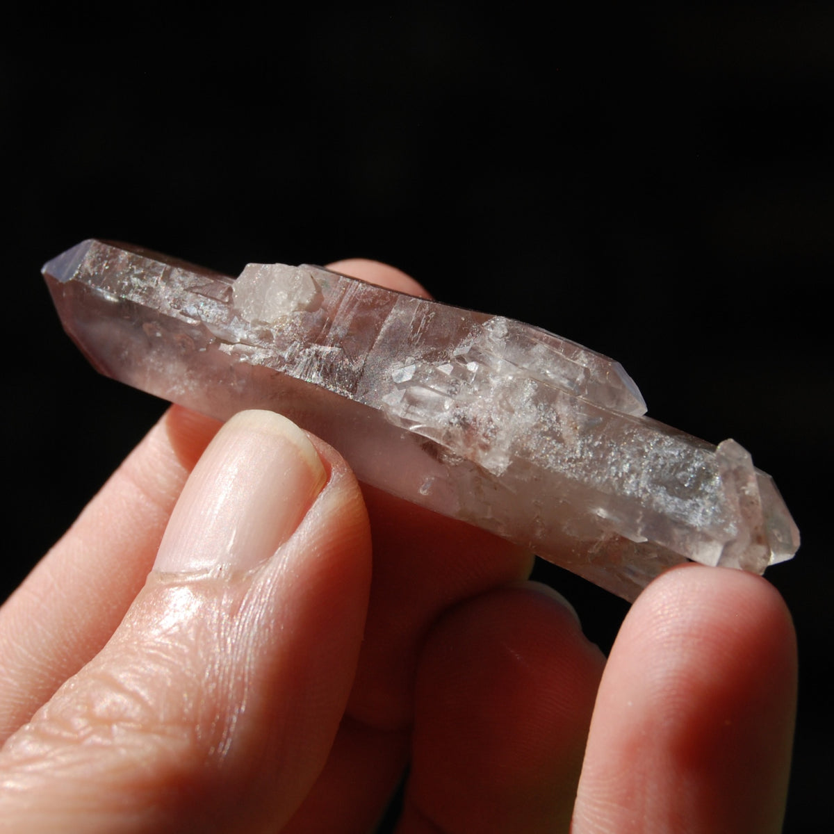DT ET Earthquake Curved Pink Lithium Lemurian Quartz Crystal Starbrary Cathedral Bridge, Brazil