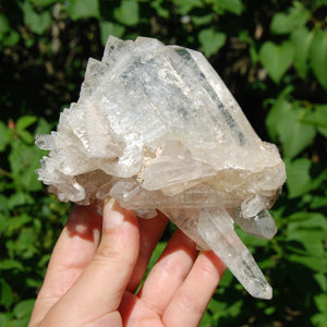 Ornate DT ET Clear Quartz Crystal Stacked Tabby Chain Flower Cluster Master Starbrary