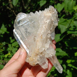 Ornate DT ET Clear Quartz Crystal Stacked Tabby Chain Flower Cluster Master Starbrary