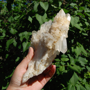 DT ET Clear Quartz Crystal Stacked Flower Bouquet Formation Floater Starbrary