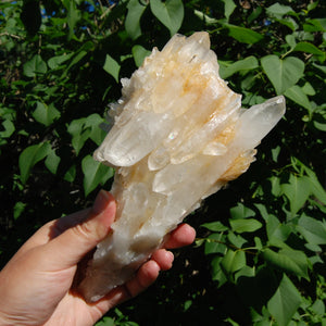 DT ET Clear Quartz Crystal Stacked Flower Bouquet Formation Floater Starbrary