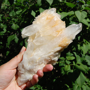 DT ET Clear Quartz Crystal Stacked Flower Bouquet Formation Floater Starbrary