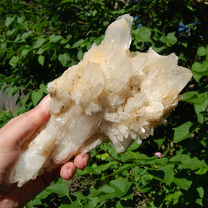 DT ET Clear Quartz Crystal Stacked Flower Bouquet Formation Floater Starbrary