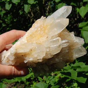 DT ET Clear Quartz Crystal Stacked Flower Bouquet Formation Floater Starbrary