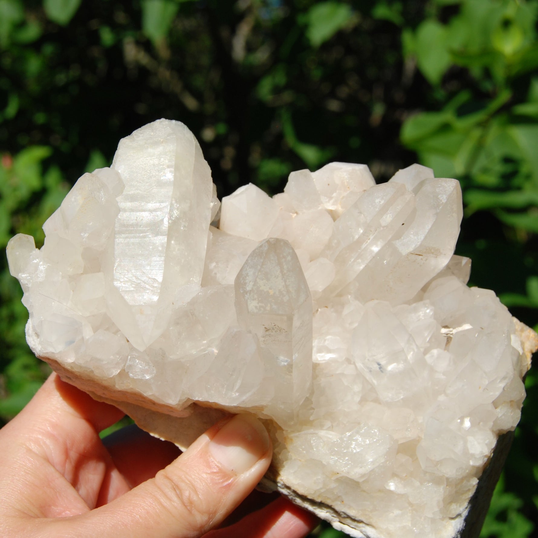 Large Clear Quartz Crystal Cluster