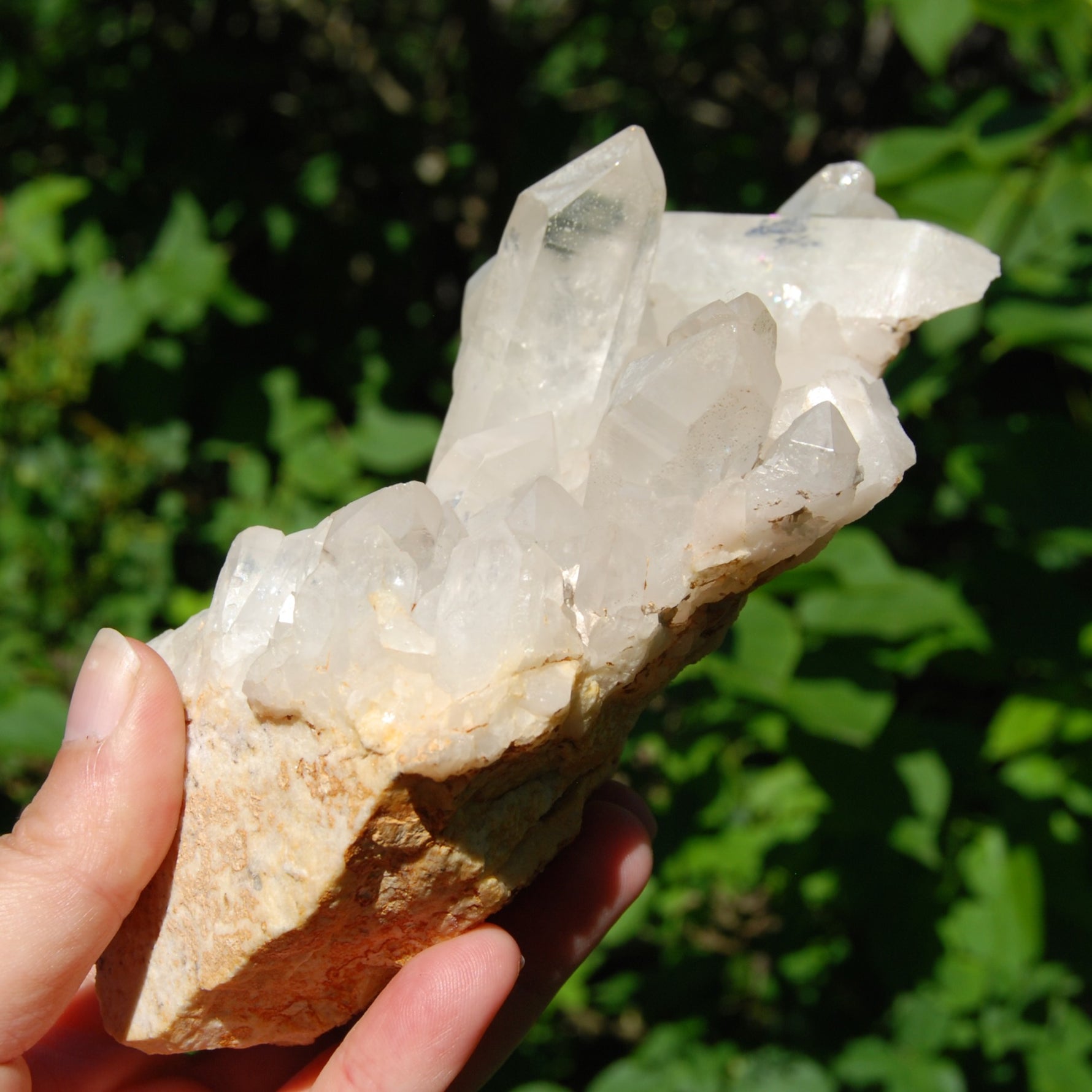 Large Clear Quartz Crystal Cluster