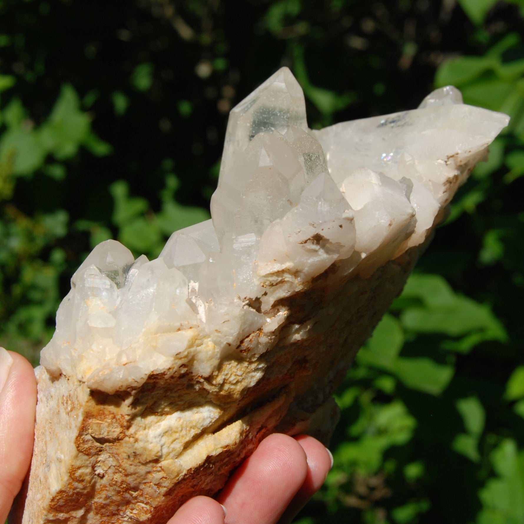 Large Clear Quartz Crystal Cluster
