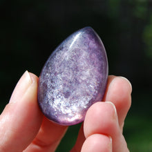 Load image into Gallery viewer, Gem Lepidolite Crystal Cabochon, Silver Leaf Lepidolite
