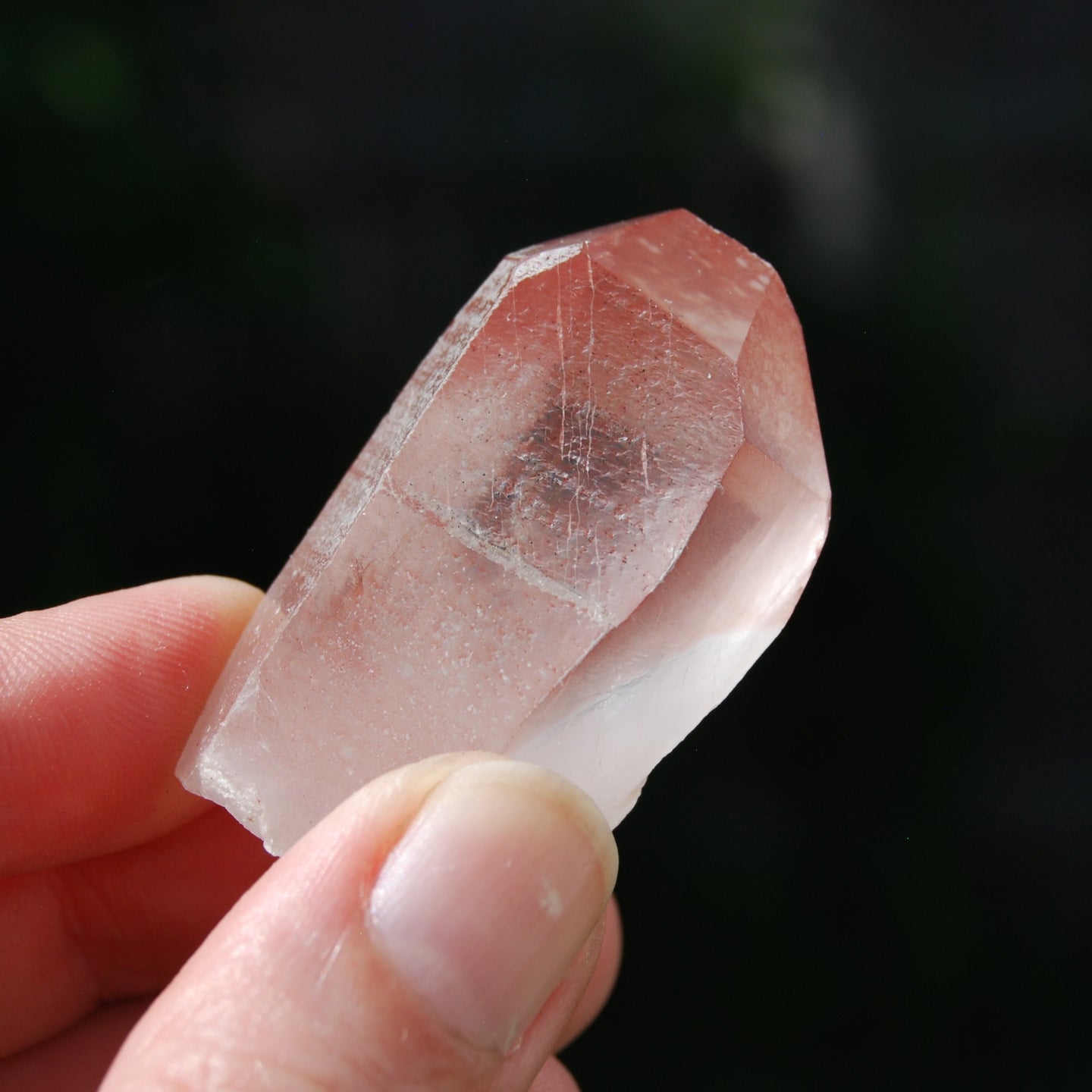 Isis Face Strawberry Pink Lemurian Seed Quartz Crystal Starbrary, Serra do Cabral, Brazil